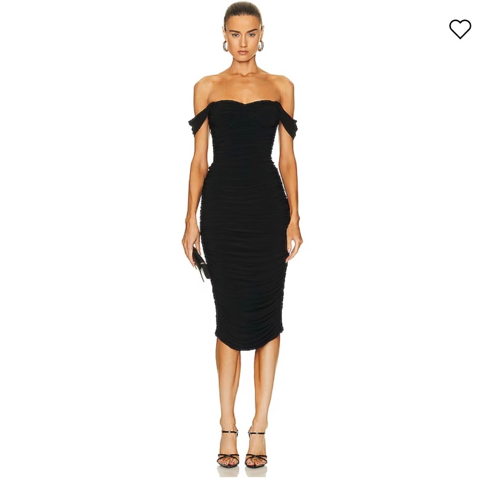 Norma Kamali Walter Off the Shoulder Ruched Dress